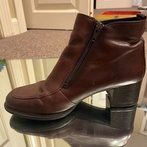 Borelli Brown Leather Ankle Heel Boots